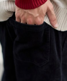 WEGO 【ユニセックス着用ITEM/ウエストゴム/SMLサイズ展開】コーデュロイイージーストレートパンツ