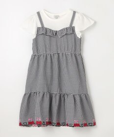 ANY KIDS ギンガム ドッキングワンピース