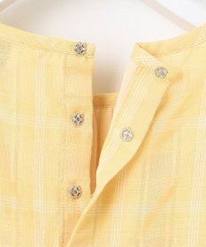 J.PRESS LADIES S 【洗える】SHEER チェック フレアスリーブ ブラウス