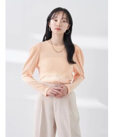 earth music&ecology パフスリーブクレープリブインナー