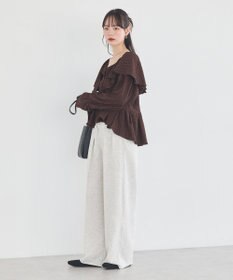 earth music&ecology 【予約】ラッフルカラーカットブラウス