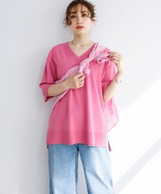 23区 L 【先行予約/WEB&一部店舗限定カラーあり/Lサイズ限定】レーヨンポリエステルストレッチ Vネック ニット