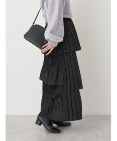 earth music&ecology ミックスプリーツティアードスカート