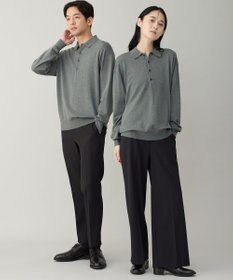 UNFILO MENS 【男女兼用】ソフトサーモ アンチピリングニット ポロ チャコール