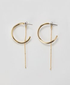 Phoebe 【金属アレルギー対応】2wayウェーブラインフープピアス　ゴールド/ニッケルフリー