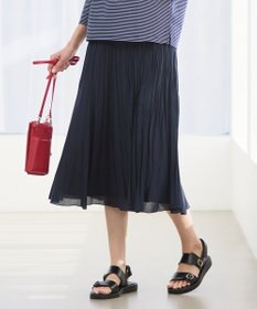 J.PRESS LADIES 【洗える】 スパンボイルワッシャー ランダムプリーツ スカート