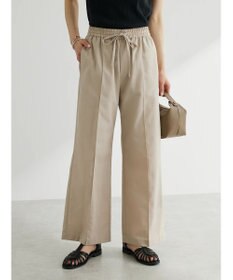 Green Parks 綿麻混イージーワイドパンツ