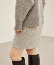BEIGE， COURBE / アルパカ混ミニ丈スカート