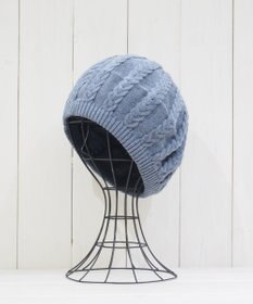 石田製帽 オーガニックコットン アラン編みベレー