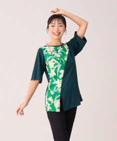 Chacott フラワープリントワンピースＴシャツ