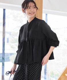 Tiaclasse 【洗える】ピンタックギャザーブラウス