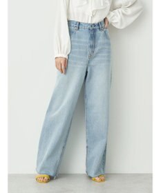 earth music&ecology ウ゛ィンテージ加工セルフカットワイドデニム