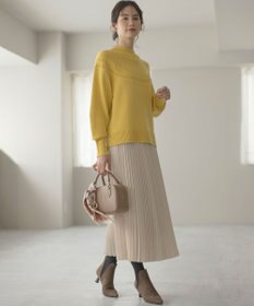 組曲 【WEB限定カラーあり】透かし編みバルキーハイネックニット