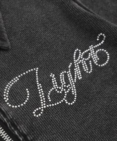 WEGO ラインストーンロゴWZIPトップス