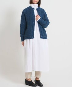 muuc 〈遠州織物〉リボン紐付き多様衿 シャツワンピース〈タートルネック＆開襟〉〈コットン羽織り〉