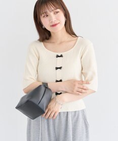 Green Parks ・ｓｗｉｎｇ　ｂｙ　フロントリボンリブニット