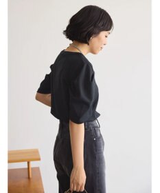 AMERICAN HOLIC 接触冷感タックスリーブ５分袖カットプルオーバー