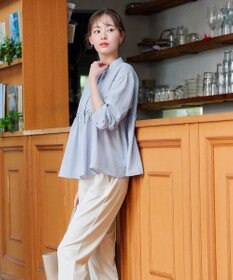 Tiaclasse 【洗える】ピンタックギャザーブラウス