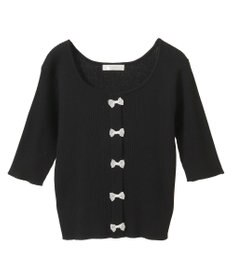 Green Parks ・ｓｗｉｎｇ　ｂｙ　フロントリボンリブニット