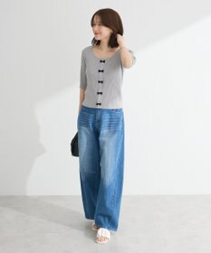 Green Parks ・ｓｗｉｎｇ　ｂｙ　フロントリボンリブニット