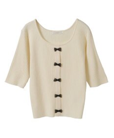 Green Parks ・ｓｗｉｎｇ　ｂｙ　フロントリボンリブニット