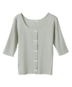 Green Parks ・ｓｗｉｎｇ　ｂｙ　フロントリボンリブニット