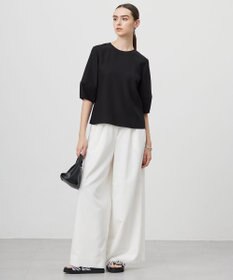 ICB 【UVケア・接触冷感・速乾・防シワ・洗える】 FluidBackSatin ランタンスリーブブラウス