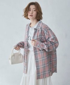 WEGO 【ユニセックス着用ITEM/SMLサイズ展開】オンブレチェックシャツ（LS）