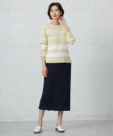 J.PRESS LADIES 【洗える】Rayon Stretch Border ニット