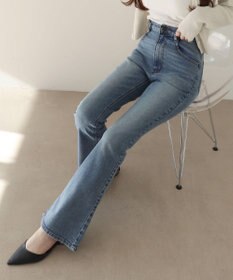 WEGO 【美脚パンツ】ストレッチフレアデニムパンツ