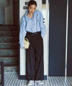 23区 【CLASSY.6月号掲載/洗える】リネンレーヨンストレッチ ワイドパンツ