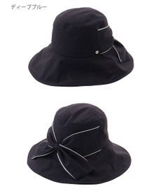 MOONBAT 【遮光100％/遮熱/UV】HIROKO KOSHINO(ヒロコ コシノ)遮光 ビッグリボンハット 帽子 広つば ゆったりMサイズ 手洗い可能/サイズ調整可能/日本製