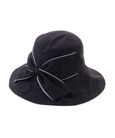 MOONBAT 【遮光100％/遮熱/UV】HIROKO KOSHINO(ヒロコ コシノ)遮光 ビッグリボンハット 帽子 広つば ゆったりMサイズ 手洗い可能/サイズ調整可能/日本製