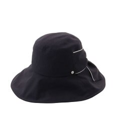 MOONBAT 【遮光100％/遮熱/UV】HIROKO KOSHINO(ヒロコ コシノ)遮光 ビッグリボンハット 帽子 広つば ゆったりMサイズ 手洗い可能/サイズ調整可能/日本製