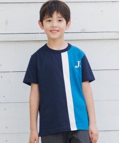 J.PRESS KIDS 【100-130cm】50/2 トリコストライプ 切替Tシャツ