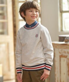 J.PRESS KIDS 【140-170cm】トリコリブコンビボーダー ミニ裏毛 トレーナー
