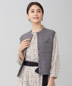 自由区 S 【洗える】テクスチャーコットンブレンドニット ベスト