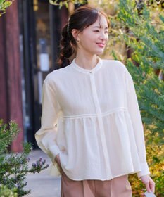 Tiaclasse 【洗える】ピンタックギャザーブラウス