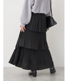 earth music&ecology ミックスプリーツティアードスカート