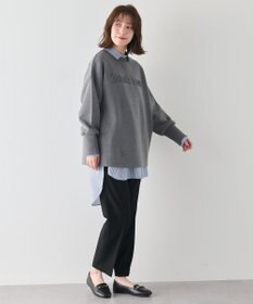 ANY L 【洗濯機可】エンブロイダリーロゴダンボールプルオーバー