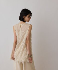 GRACE CONTINENTAL シアーフリンジノースリーブ