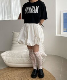 WEGO ロゴレースドロストショートT