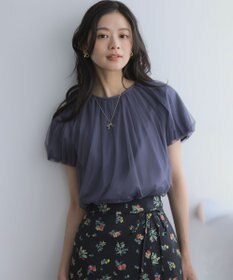 組曲 コットンポンチ チュールレイヤード カットソー グレー系