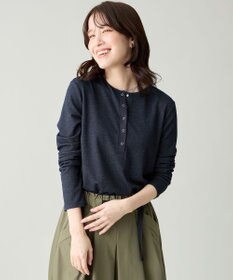 ANY クリアラメフライスヘンリーネックプルオーバー