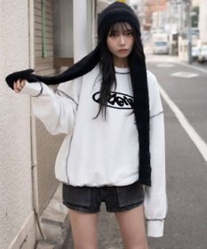 WEGO 【ユニセックス着用ITEM】ショートカラーステッチサガラロゴプルオーバー