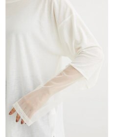 Green Parks 袖チュールドッキングシアープルオーバー