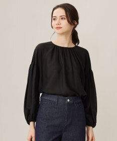 自由区 S 【洗える】キュプラコットンツイルプルオーバー ブラウス