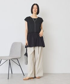 AMERICAN HOLIC 汗染み防止・異素材ペプラムプルオーバー