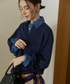 WEGO 【ANGIE VINTAGE】デニム襟スウェット