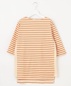 自由区 【洗える/UVケア】ボーダー ボートネックデザインカットソー